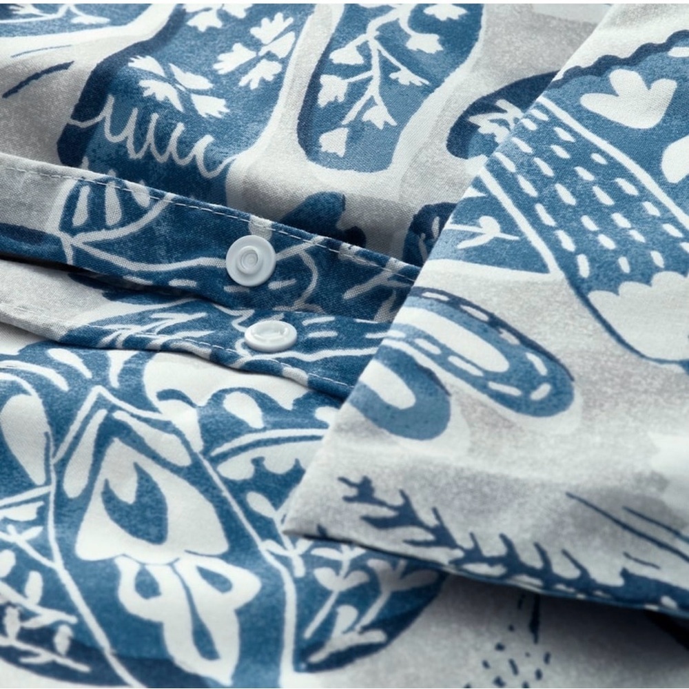 FULL/QUEEN IKEA Bittersota duvet cover & 2 pillow cases w bird design GORGEOUS! - Picture 7 of 16